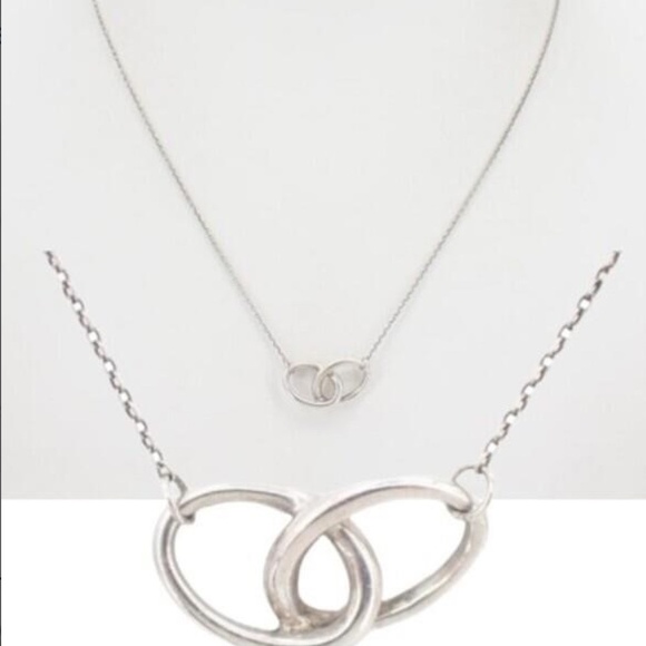 Tiffany & Co. Elsa Peretti Double Loop Pendant Necklace 16" Silver - Picture 1 of 3